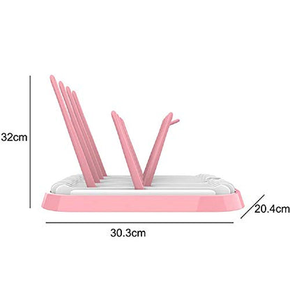 Baby Bottle Drying Rack Dryer Space Saving Travel Holder for Pump Cup Accessories(Pink) - color: Pink