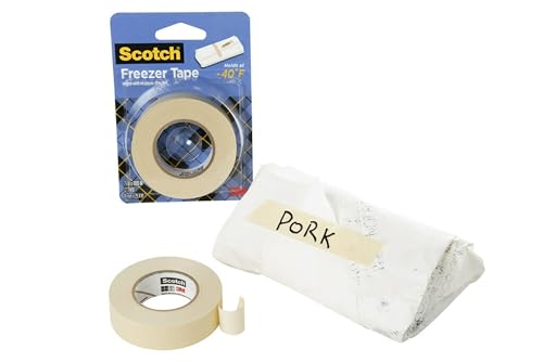 Scotch Freezer Tape, 0.75 in x 1000 in, Writable Surface, Easy Tear, Temperature Resistant, Ideal for Labeling Freezer Bags and Containers