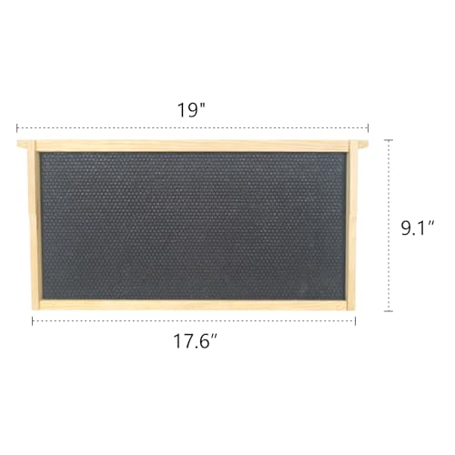 BeeTech 10-Pack Deep Brood Box Wooden Beehive Frames and 100% Beeswax Dipped Plastic Foundations for Beekeeping (Unassembled) - size: deep frames