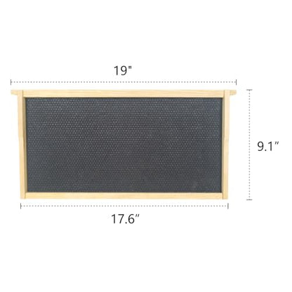 BeeTech 10-Pack Deep Brood Box Wooden Beehive Frames and 100% Beeswax Dipped Plastic Foundations for Beekeeping (Unassembled) - size: deep frames