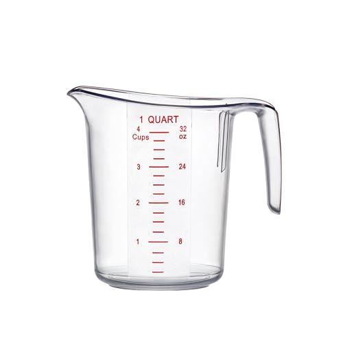 Amazing Abby - Melissa - 32-Ounce Plastic Measuring Pitcher (1-Pack), 4-Cup (1-Quart) Food-Grade Measuring Jug, Unbreakable, Stackable, Dishwasher-Safe, Great for Oil, Vinegar, Flour, and More - style: 1-Pack