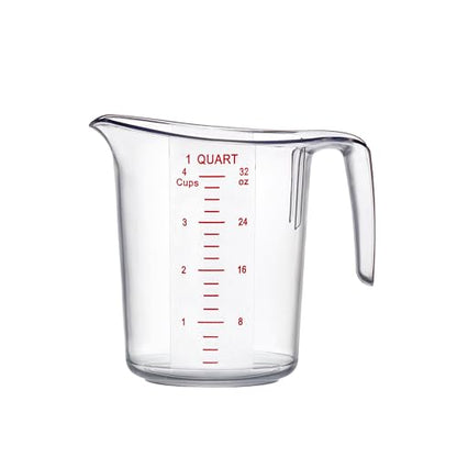 Amazing Abby - Melissa - 32-Ounce Plastic Measuring Pitcher (1-Pack), 4-Cup (1-Quart) Food-Grade Measuring Jug, Unbreakable, Stackable, Dishwasher-Safe, Great for Oil, Vinegar, Flour, and More - style: 1-Pack