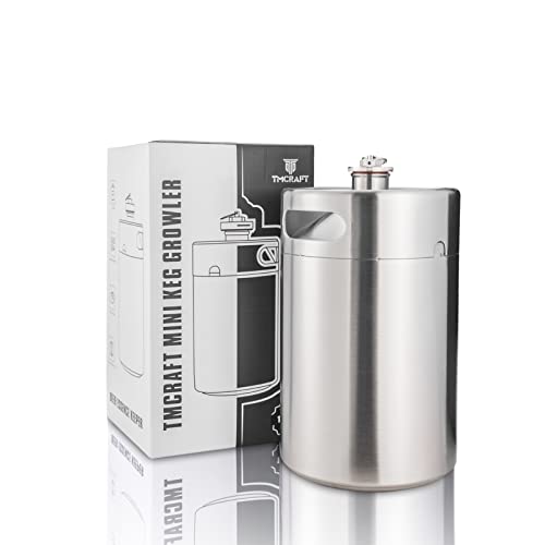 TMCRAFT 170OZ Stainless Steel Mini Keg, Portable beer growler with Exhaust Valve Designed Cap to Keep Beverage Fresh