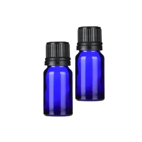 24 Pack 10ml Blue Glass Essential Oils Bottles Empty Glass Dropper Vials Sample Bottle With Orifice Reducer and lid,for Aromatherapy Oils (Blue, 10ml) - color: Blue