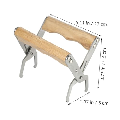 NUOBESTY 4pcs Beekeeping Frame Holder and Hive Frame Gripper Set with Wood Handle, Beehive Lifter Tool for Honey Harvesting and Hive Inspection in Beekeeping Supplies