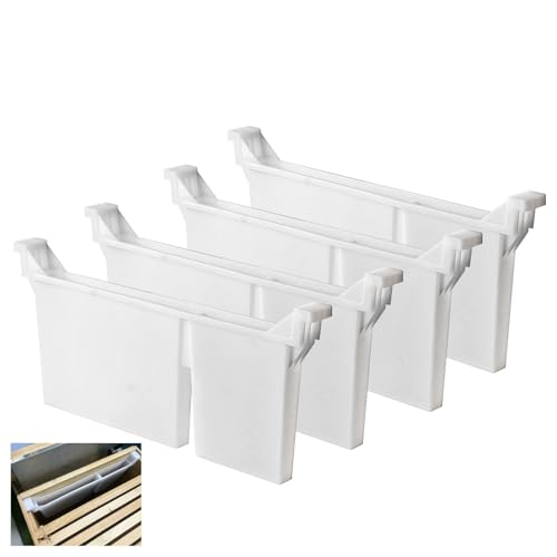 4pcs Langstroth Hive Bee Feeder - Dual Compartment 1.5L Bee Feeder & Water, Anti-Drowning Design for Beekeeping Supplies (White) - color: White