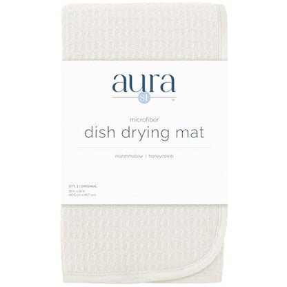 S&T INC. Dish Drying Mat, 16” x 18”, Absorbent Microfiber Kitchen Counter Mat, Dish Drying Pad for Dishes, Utensils, Pots and Pans, Large, Cream - size: 16" x 18"