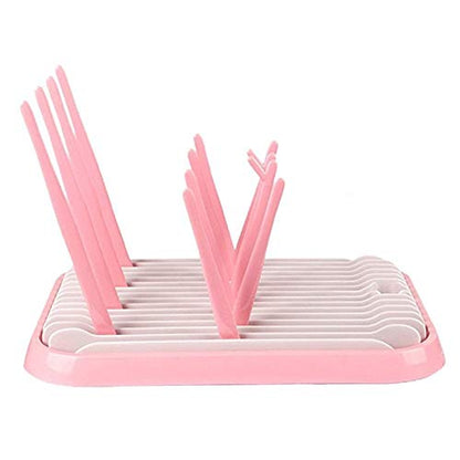 Baby Bottle Drying Rack Dryer Space Saving Travel Holder for Pump Cup Accessories(Pink) - color: Pink