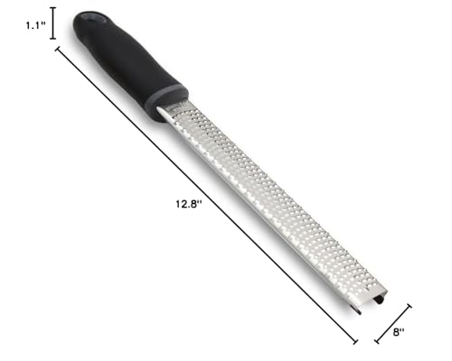 Lemon Zester, Stainless Steel Kitchen Cheese Grater, Plastic Cover Ergonomic Soft Black Handle - color: B-Black