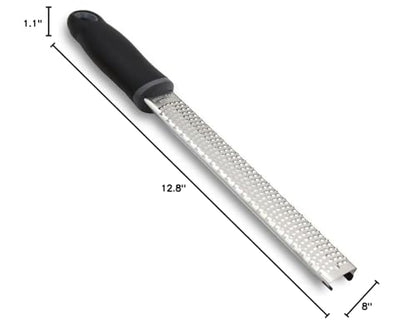 Lemon Zester, Stainless Steel Kitchen Cheese Grater, Plastic Cover Ergonomic Soft Black Handle - color: B-Black