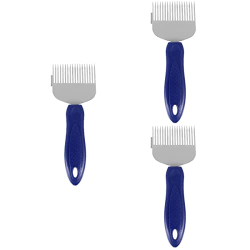Mipcase 3pcs Stainless Steel Honey Uncapping Fork Scraper Tool Efficient Beekeeping Honeycomb Scraper for Harvesting with Needle Type Design Portable Lightweight for Beginners and