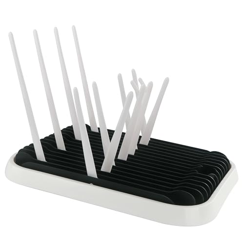 Baby Bottles Drying Rack, Folding Drainer for Feeding Bottles Accessories Dryer Holder(Black)