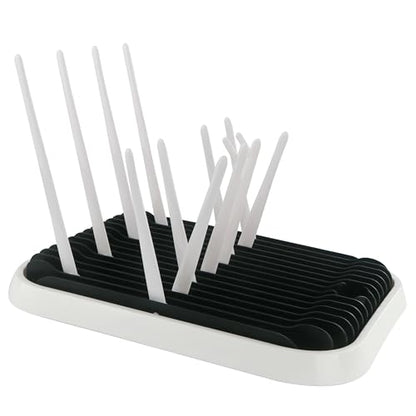 Baby Bottles Drying Rack, Folding Drainer for Feeding Bottles Accessories Dryer Holder(Black)