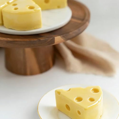 Cheese Shape Silicone Mold 6-Cavity for Baking and Desserts | 11.54 x 6.69 in Size, Non-Stick Release, Cheesecake & Soap Use, Reusable Silicone, 3D Cheese Design - color: Mint Green-QY372