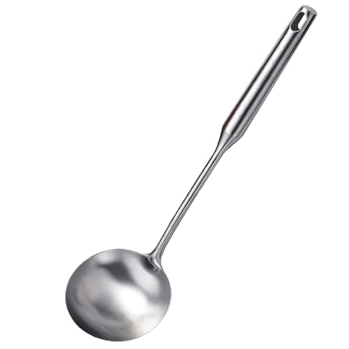 Soup Ladle, Metal 316 Stainless Steel Kitchen Ladles Spoon, Large Cooking Ladel Kitchen Utensil Long Handle Deep Spoons for Soup Stirring Serving - style: Soup Ladle