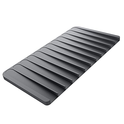 Kraus Self-Draining Silicone Dish Drying Mat or Trivet for Kitchen Counter in Dark Grey, KDM-10DG - color: Dark Grey, style: Drying Mat
