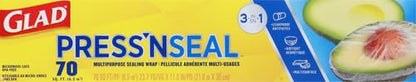 Glad Press'n Seal Plastic Food Wrap | 70 Square Foot | Roll | Pack of 2 - size: 70 Sq Ft (Pack of 2)