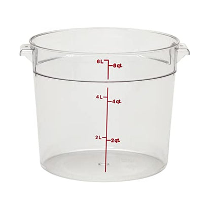 Cambro Food Storage Container - Round Series - 6 QT (Quart) - Commercial Grade for Food Prep (Clear) - size: 6 Quart