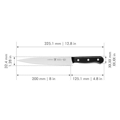 HENCKELS Solution Razor-Sharp 8-inch Carving Knife, German Engineered Informed by 100+ Years of Mastery, Black/Stainless Steel - color: Black/Stainless Steel, style: Solution