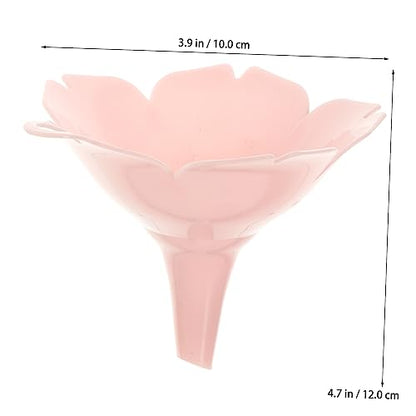 4pcs Plastic Funnel Set Creative Cherry Blossom Flower Shape Liquid Separator Smooth Oil Transfer Funnel for Kitchen Powder Dry Goods Multi-Purpose White