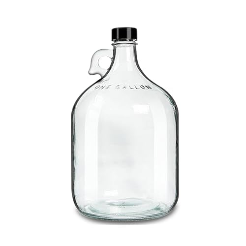 Glass Beer Bottle with caps, Glass Jug,1gallon/4 Liter