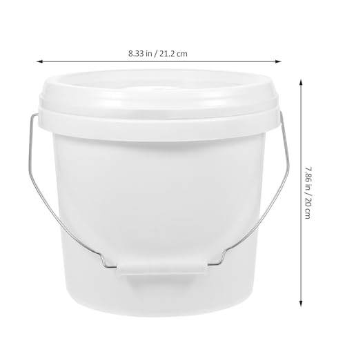 Operitacx Abs Paint Bucket Plastic Paint Container with Lid and Handle White 1 Gallon Easy to Carry Multipurpose Storage Bucket and Pigment for Home Use