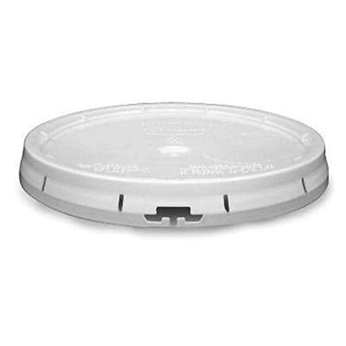 ePackageSupply White 5-Gallon Bucket with Lid | Made in USA | Food Grade | Heavy-Duty Extra Durable Plastic Bucket | Multi-Use Food Grade Buckets with Lids | Easy Stack and Store | BPA Free | 5 Pack | Airtight Gasketed Tear Strip Lid, Heavy-Duty 90 Mil HD