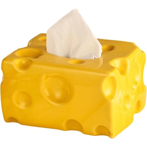 Cheese Shape Tissue Box Holder, Rectangle Napkin Organizer Toilet Paper Container Decorative Tissue Storage Organiser