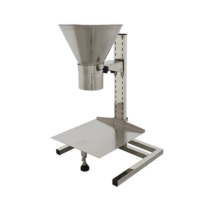 3.1inch Stainless Steel Feeding Hopper with Support Stand Manual Filling Package Funnel for Filling Powder Paste Liquid Granule