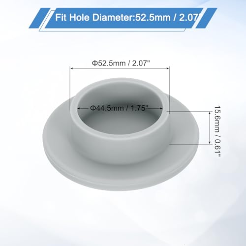 uxcell Silicone Rubber Plug, High Temp Round Hole Plug Waterproof Rubber Stopper Pipe End Caps Fit 52.5mm/2.07" for Bathtub Bottle Sealing, Grey - size: 52.5mm/2.07"