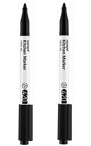 Monami Kitchen Marker Black 2 pcs Erasable with Dishwashing Liquid