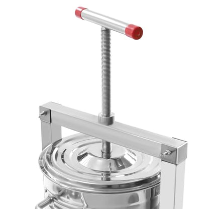 DYRABREST Fruit Wine Presser 2.6Gal/10L Manual Wine Presser Large Fruit Honey Presser Stainless Steel Honey Extractor Beeswax Presser Apple Crusher Cider Press for Juice and Wine Beeswax Making
