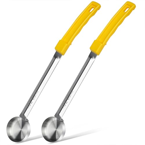 1 Ounce Solid Stainless Steel Portion Control Ladle Spoon - 2Pcs Pizza Sauce Serving Spoons Portion Ladle for Sauces, Perfect for Weight Watchers, Buffets, Parties - size: 1 Ounce, style: 2 PCS