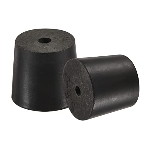 MECCANIXITY Rubber Tapered Plug 24mm to 28mm with Hole Test Tubes Bungs Stopper Black for Lab Home 5 Pieces - size: 24mm - 28mm