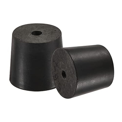 MECCANIXITY Rubber Tapered Plug 24mm to 28mm with Hole Test Tubes Bungs Stopper Black for Lab Home 5 Pieces - size: 24mm - 28mm
