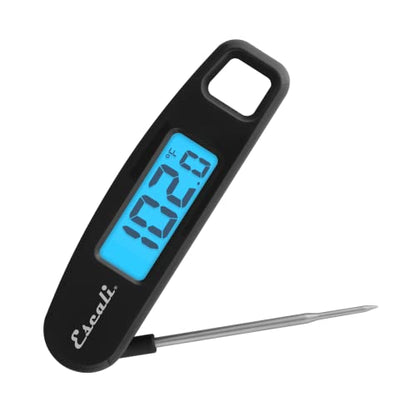 Escali Compact Portable Meat Candy Folding Digital Thermometer, Backlit Display Easy to Storage with Magnet, Black - color: Black