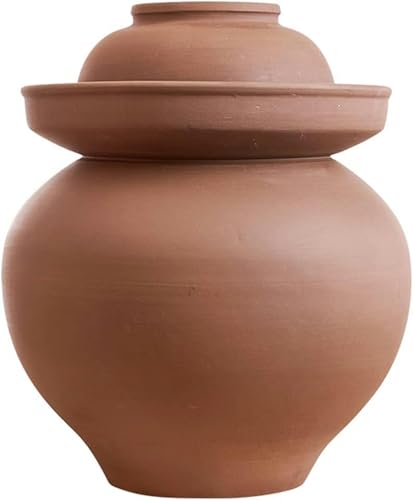Traditional Chinese Porcelain Pickle Jar, Thickened Ceramic Fermentation Crock Pickling Pot,Fermenting Jar with Water Seal Airlock Lid Stoneware Fermenter for Kimchi 2.5KG*1