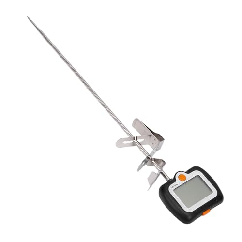 EVGATSAUTO Digital Candy Thermometer, 304 Stainless Steel Cooking Thermometer with Large LCD, 58F to 572F Readout, Hold and Clip Design for Candy Jam Chocolate Frying and Syrup (KT Black English