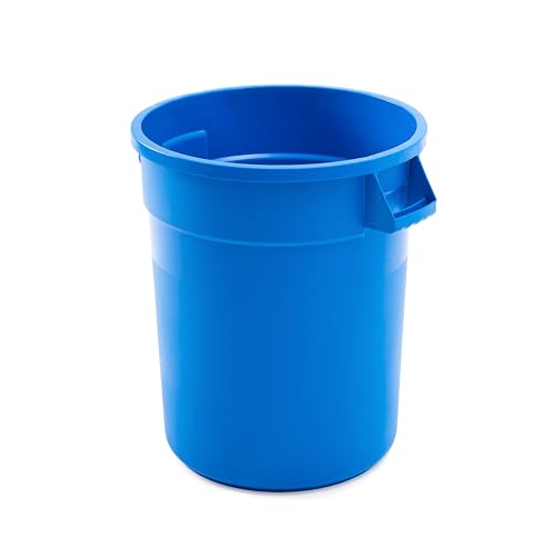 PRO&Family Commercial Round Trash Can, Ingredient Bin, Heavy-Duty Plastic, Anti-Static, Kitchen, Office, Outdoor Use (Blue, 20 Gallon) - color: Blue, size: 20 Gallon
