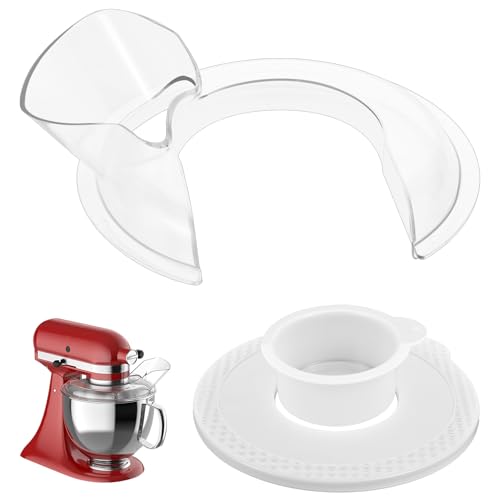 Pouring Shield and Mixer Bowl Cover (for Stainless Steel Bowls Only) Compatible with Kitchenaid 4.5-5QT Tilt Head, Splatter Guard Lids for Stainless Steel Mixer Bowl, Not for Bowl Lift - size: For 4.5-5QT Mixer