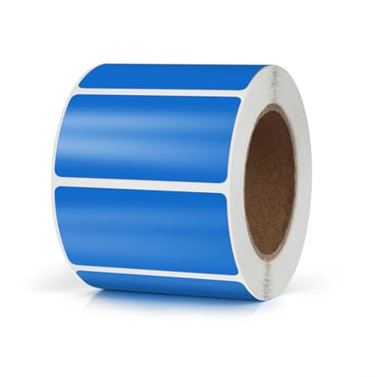 Blue Rectangle Stickers 2 x 1 Inch Color Coding Labels Vinyl Roll Self-Adhesive Waterproof Removable 500 PCS - color: Blue