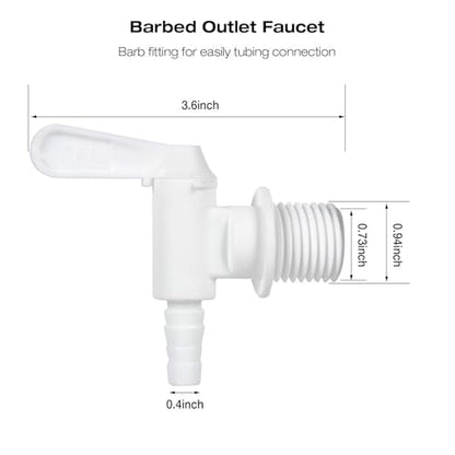 FERRODAY 2 Pack Bottling Spigot for Bucket Homebrew Wine Making Beer Brew Barbed Outlet Faucet Premium Plastic Faucet Tap Easy to Use Faucet- 2 Pack Faucet - size: 2 Bucket Spigot