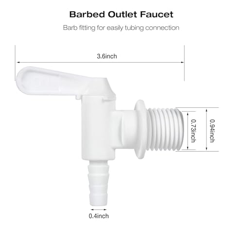 FERRODAY 2 Pack Bottling Spigot for Bucket Homebrew Wine Making Beer Brew Barbed Outlet Faucet Premium Plastic Faucet Tap Easy to Use Faucet- 2 Pack Faucet - size: 2 Bucket Spigot