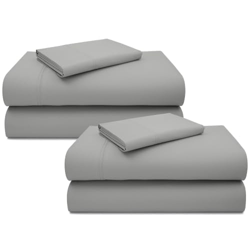 California Design Den 2-Pack 100% Cotton Bed Sheets Twin Size Sets - Luxury 600 Thread Count Sateen, Twin Sheets Set, Deep Pockets, Soft, Crisp and Durable Bedding - Light Grey - color: 09 - Light Grey, size: Twin (Pack of 2)