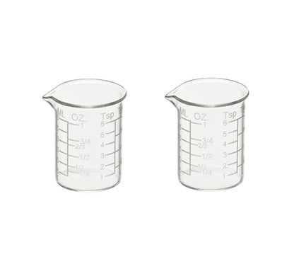 Ackers Etching Scale Measuring Glass V-Shaped Spout Made of High Borosilicate Glass Measuring for Kitchen or Restaurant, Easy to Read,30ML (1 Oz) 丨(2 Pack) - size: 30ML (1 OZ)
