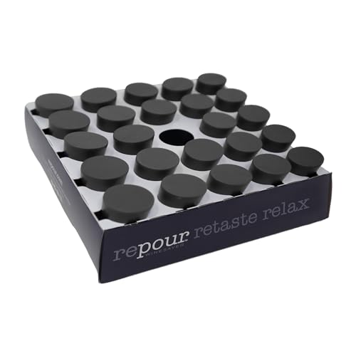 Repour Wine Saver and Stopper - Removes Oxygen, Preserving and Keeping Wine As Fresh As The Day The Bottle Was Opened - 24-Pack - Black - color: Black, size: 24-Pack