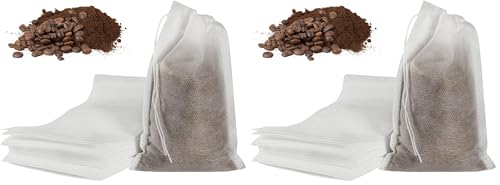 50pcs No Mess Cold Brew Bags, 4x6 inch Disposable Coffee Filter Bag Fine Mesh Brewing Drawstring Pouches for Iced Coffee Hot Tea Herb Spice (Pack of 2) - size: 4x6 inch (Pack of 2)