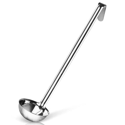 Stainless Steel Soup Ladle, 4 oz Metal Serving Spoon, Heat Resistant | Whysko Metal Ladles for Cooking and Serving Soups & Sauces, Commercial Grade for Restaurants & Catering, Dishwasher Safe - size: 4 Ounce