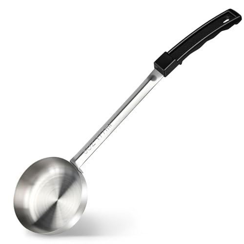 6 Ounce Solid Stainless Steel Portion Control Ladle Spoon - Pizza Sauce Serving Spoons Portion Ladle for Sauces, Perfect for Weight Watchers, Buffets, Parties - size: 6 Ounce, style: 1 PCS