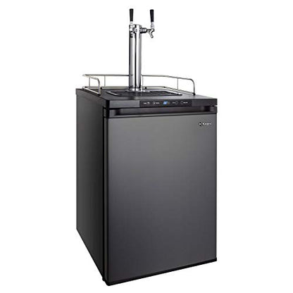 Kegco HBK309X-2 Keg Dispenser, 2 faucet without keg Black Stainless Steel - color: Black Stainless Steel, size: 2 Tap